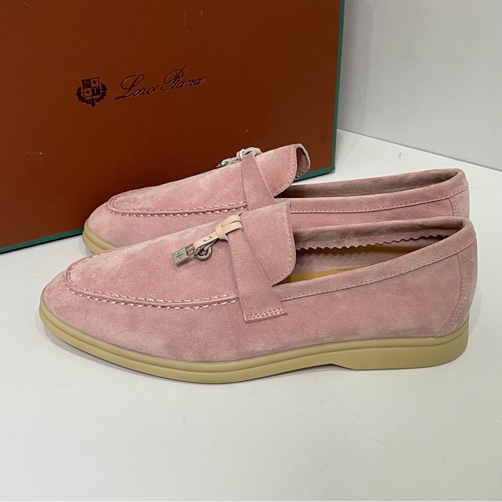 Loro Piana Women's Pink Loafers - Picture 6 of 6